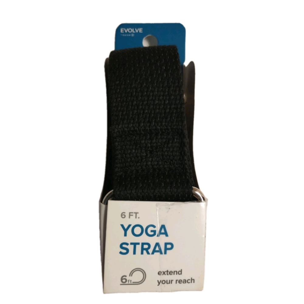 Evolve By Gaiam 6 Ft  Black Yoga Strap Exercise NWT